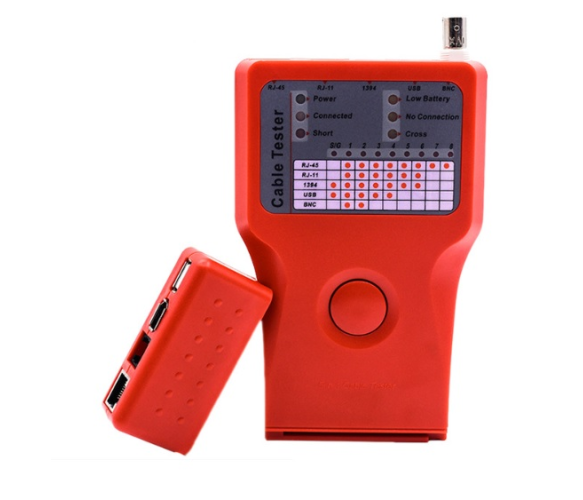 Тестер кабельный Merlion RJ-11/RJ-45/BNC/USB/1394 Orange (KTRJUSB)