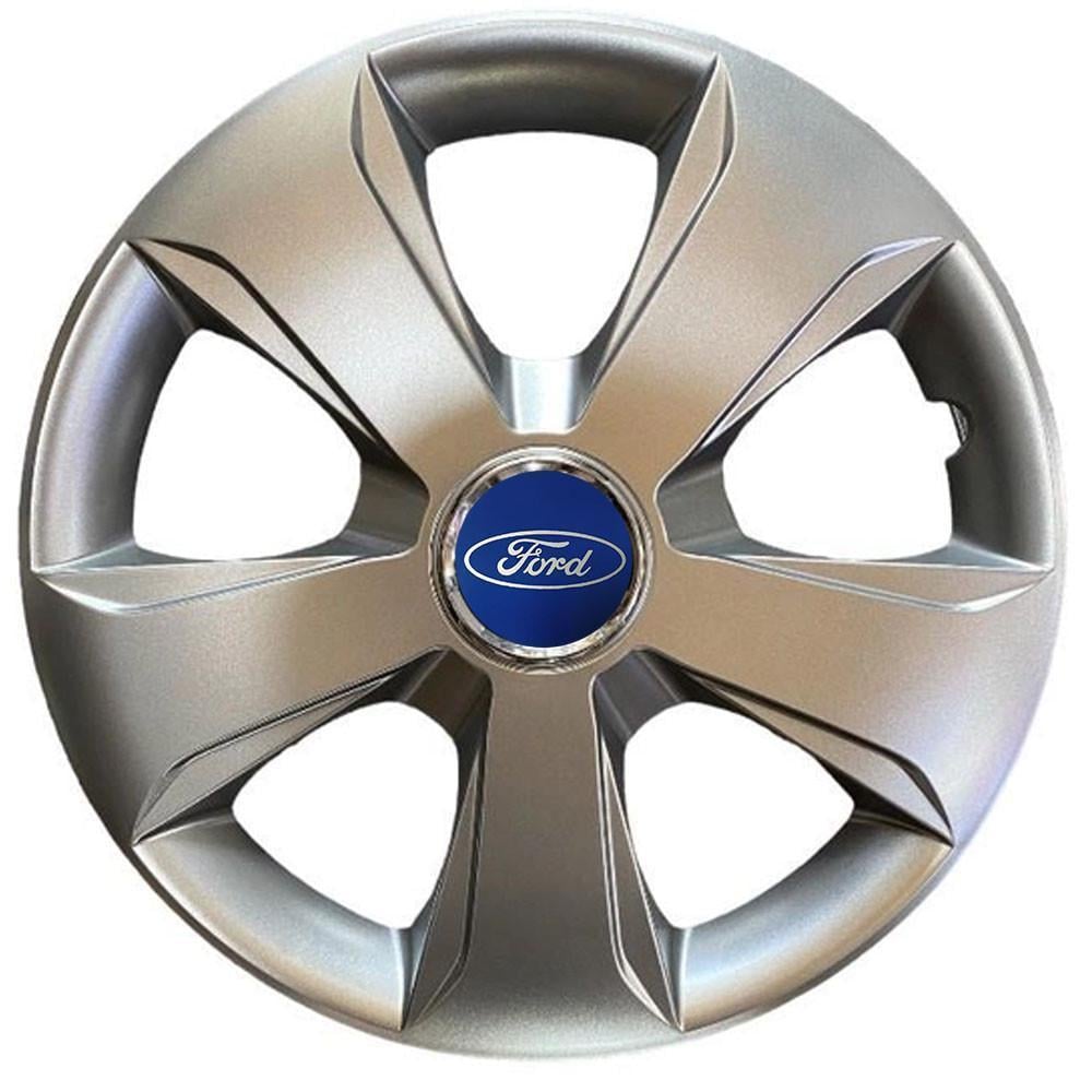 Ковпаки SJS 331 з логотипом Ford R15 4 шт. Сріблястий