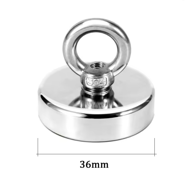 Магнит неодимовый поисковый с кольцом 36х38 мм до 30 кг (26860277) - фото 2