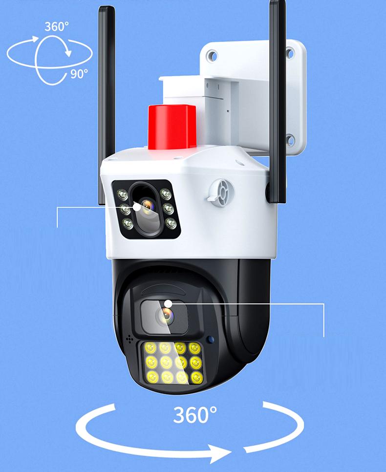 Камера відеоспостереження вулична IP WIFI 3Mp IP66 UKC A23 2 незалежних об'єктива - фото 6