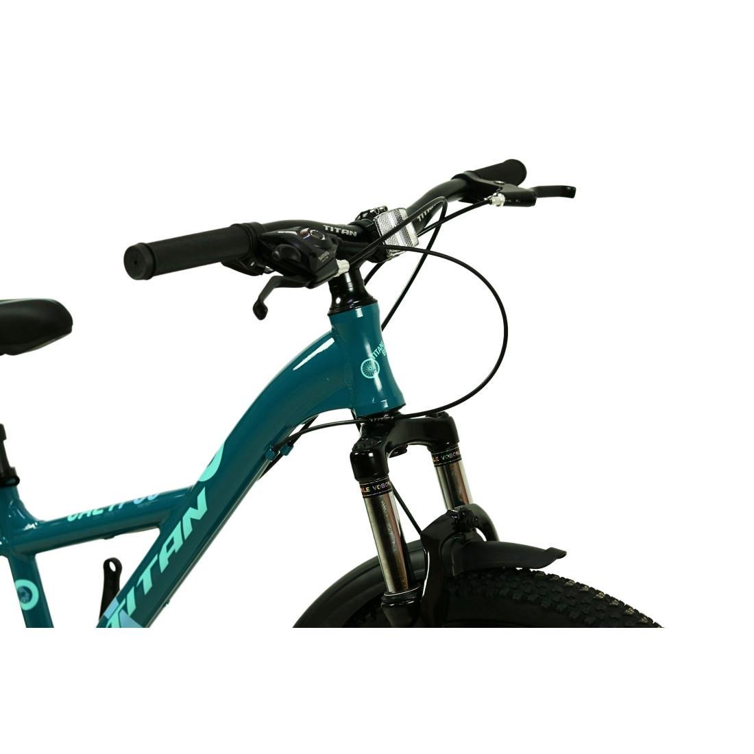 Велосипед Titan Calypso 24"/11" Темно-зелений/блакитний - фото 2