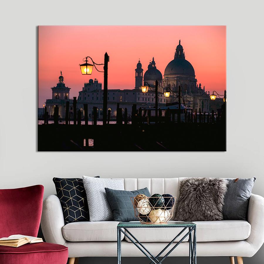 Картина город Церковь Санта-Мария-делла-Салюте 80x54 см (A655-1)