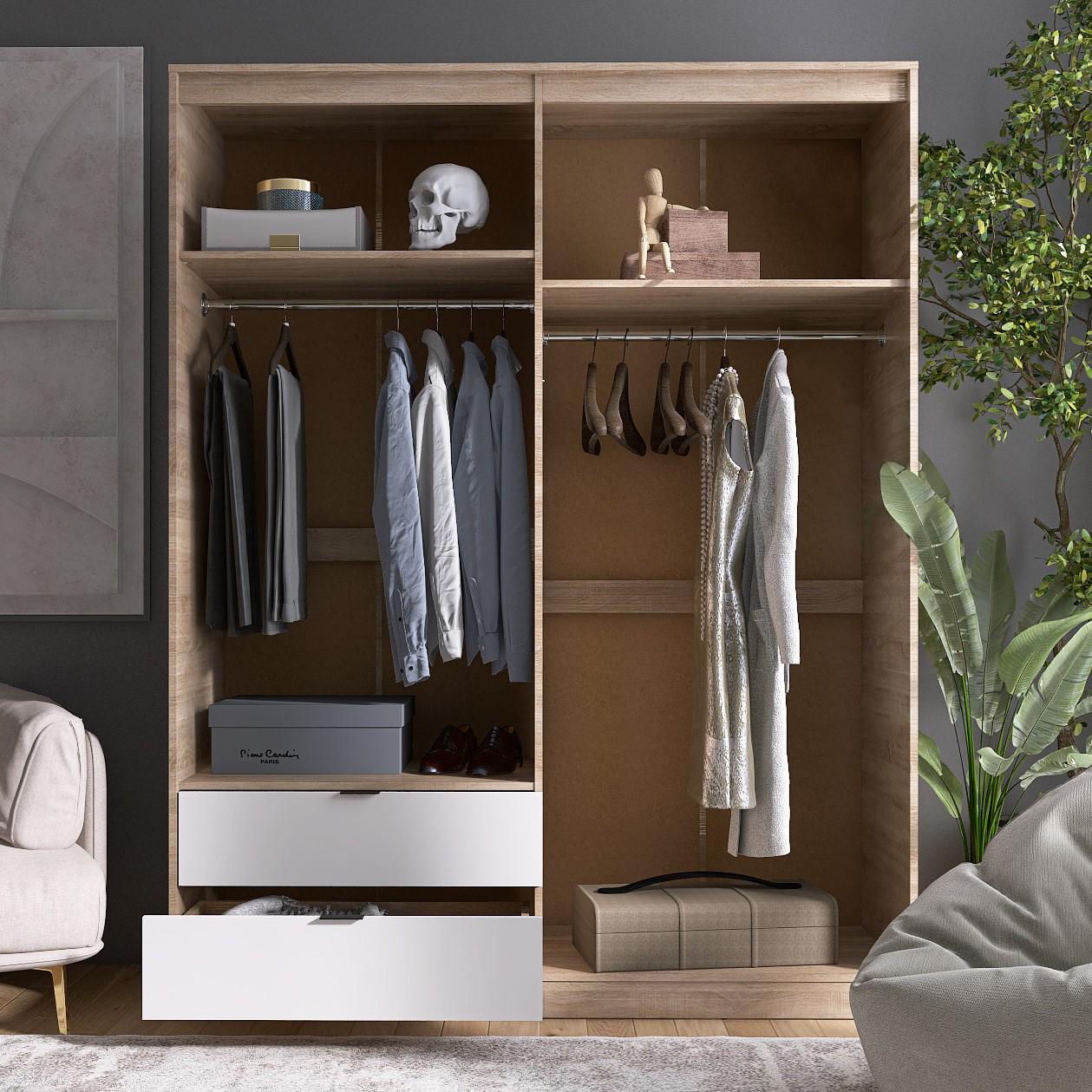 Шкаф Everest Сити 1600 1602х500х2046 мм Сонома/Белый (11433) - фото 2 Шкаф Everest Сити 1600 1602х500х2046 мм Сонома/Белый (11433) - фото 2