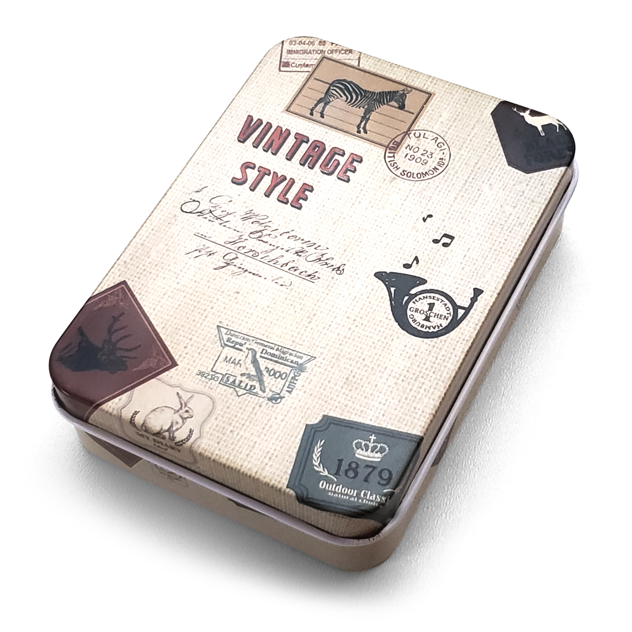 Подарочная коробка Vintage Style металлическая 9х7х2 см (1702552656)