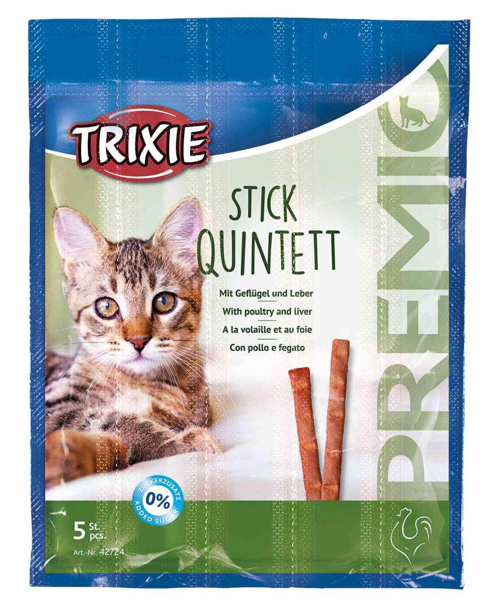 Лакомство для кошек Trixie Premio Stick Quintett палочки с домашней птицей и печенью 5 шт./уп. (1789920323)