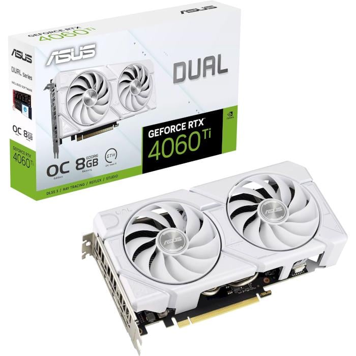 Видеокарта Asus NVIDIA RTX 4060 TI DUAL 8 GB GDDR6 EVO White PCIe 4,0 (39f59c5d)