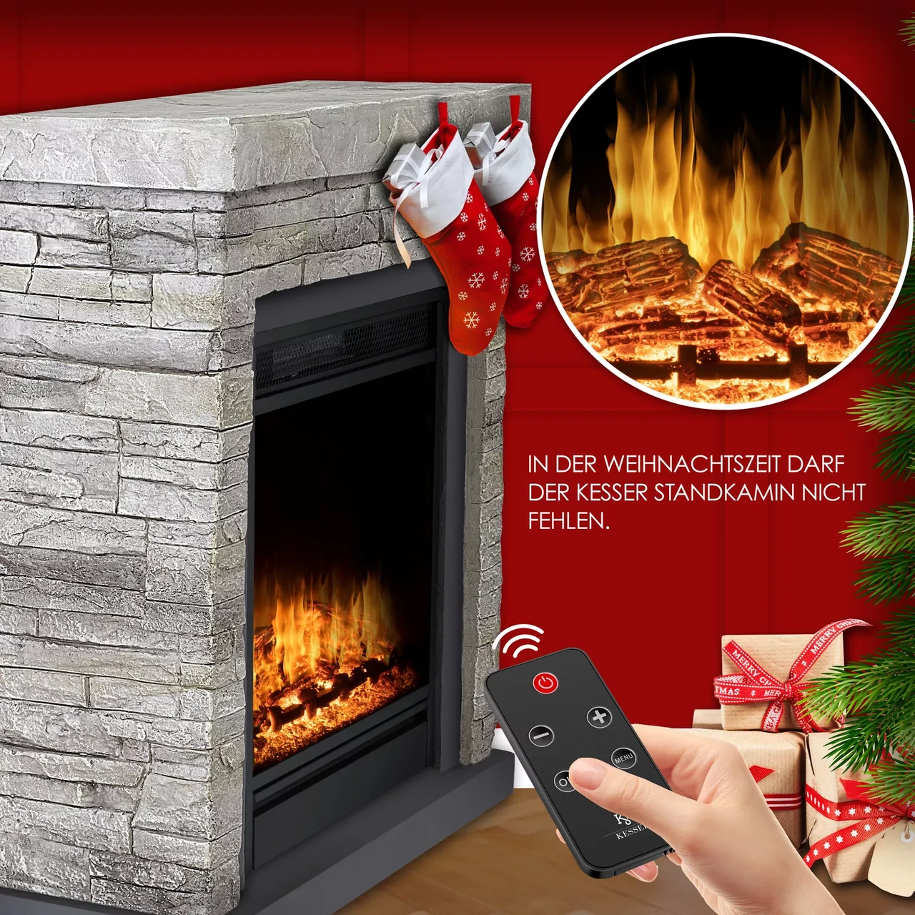 Електрокамін KESSER Німеччина 67,5x60x22,5 см Сірий (24386791) - фото 2 Електрокамін KESSER Німеччина 67,5x60x22,5 см Сірий (24386791) - фото 2