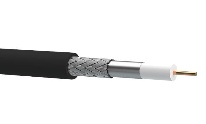 Кабель телевізійний зовнішній FinMark RG6 Cu коаксіальний Чорний (28164195)