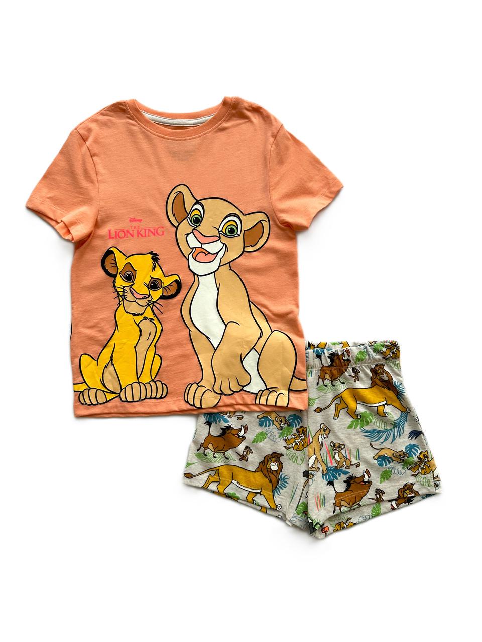 Піжама дитяча Primark King Lion футболка/шорти 5-6 років 116 см Кораловий/Бежевий (05022026-26)