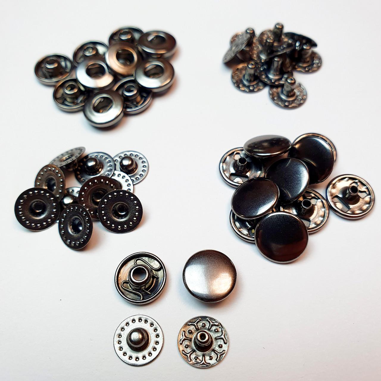 Кнопка металева Strong Alfa VT-2 10,5 мм 720 шт. Чорний нікель