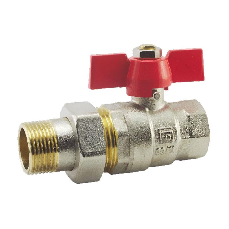 Кран шаровой с американкой FADO Classic 1/2" НВ прямой латунь (KA11)