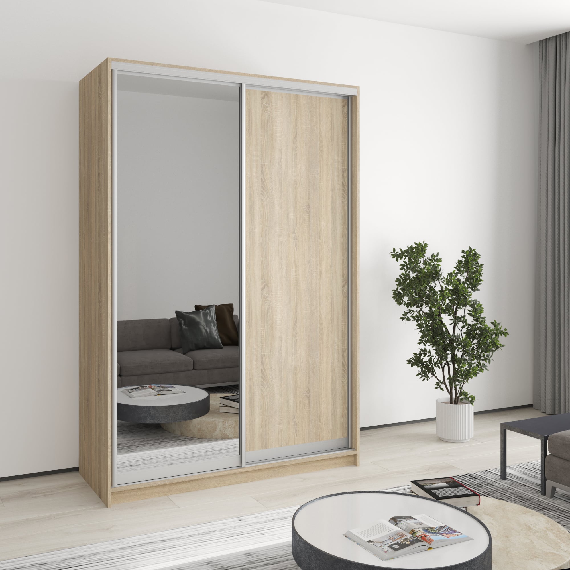 Шкаф-купе двухдверный Mebel Star Стандарт AL MBS-2427 140х60х210 см Дуб сонома (1003381)