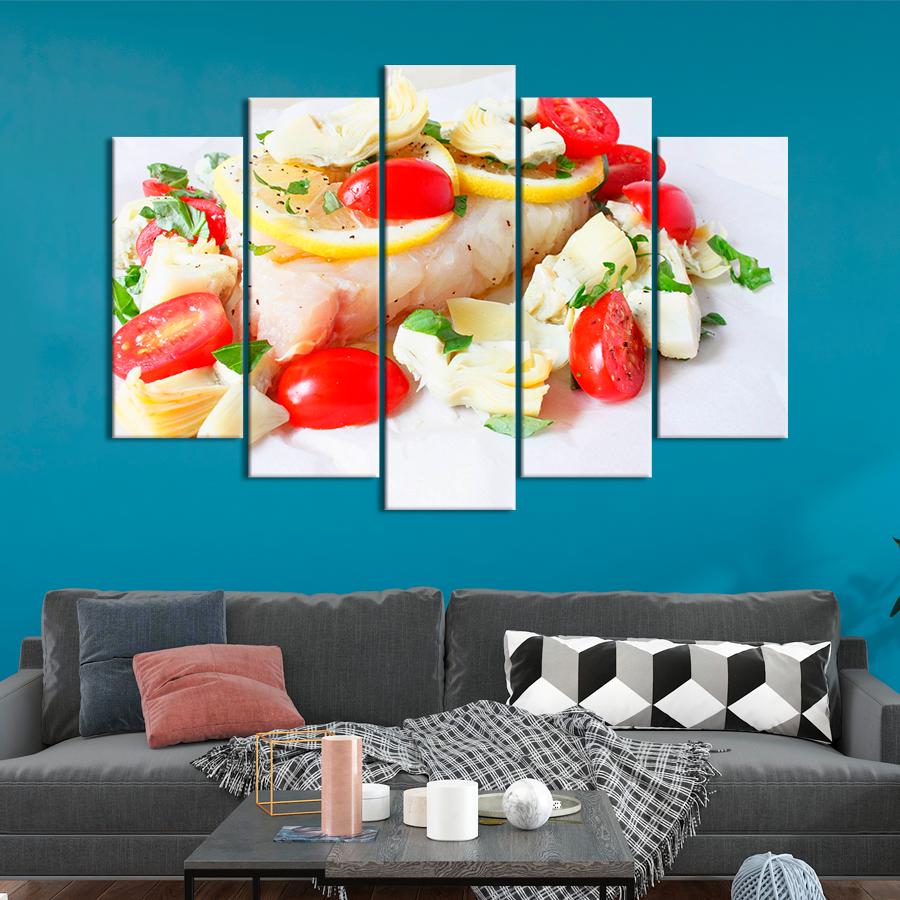 Настенний декор Филе рыбы с овощами и зеленью 112x68 см (A427-5)