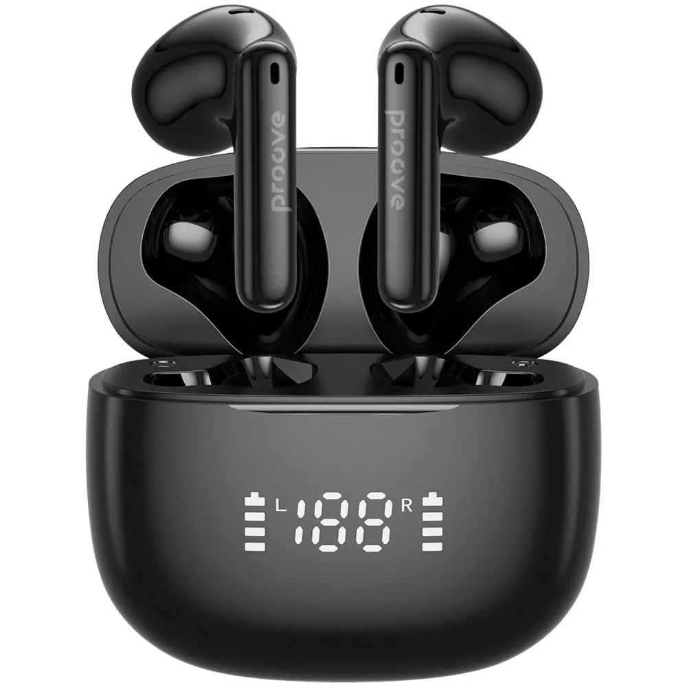 Навушники Proove Digital TWS з сенсорним керуванням та зарядним кейсом з дисплеєм Чорний (631575)