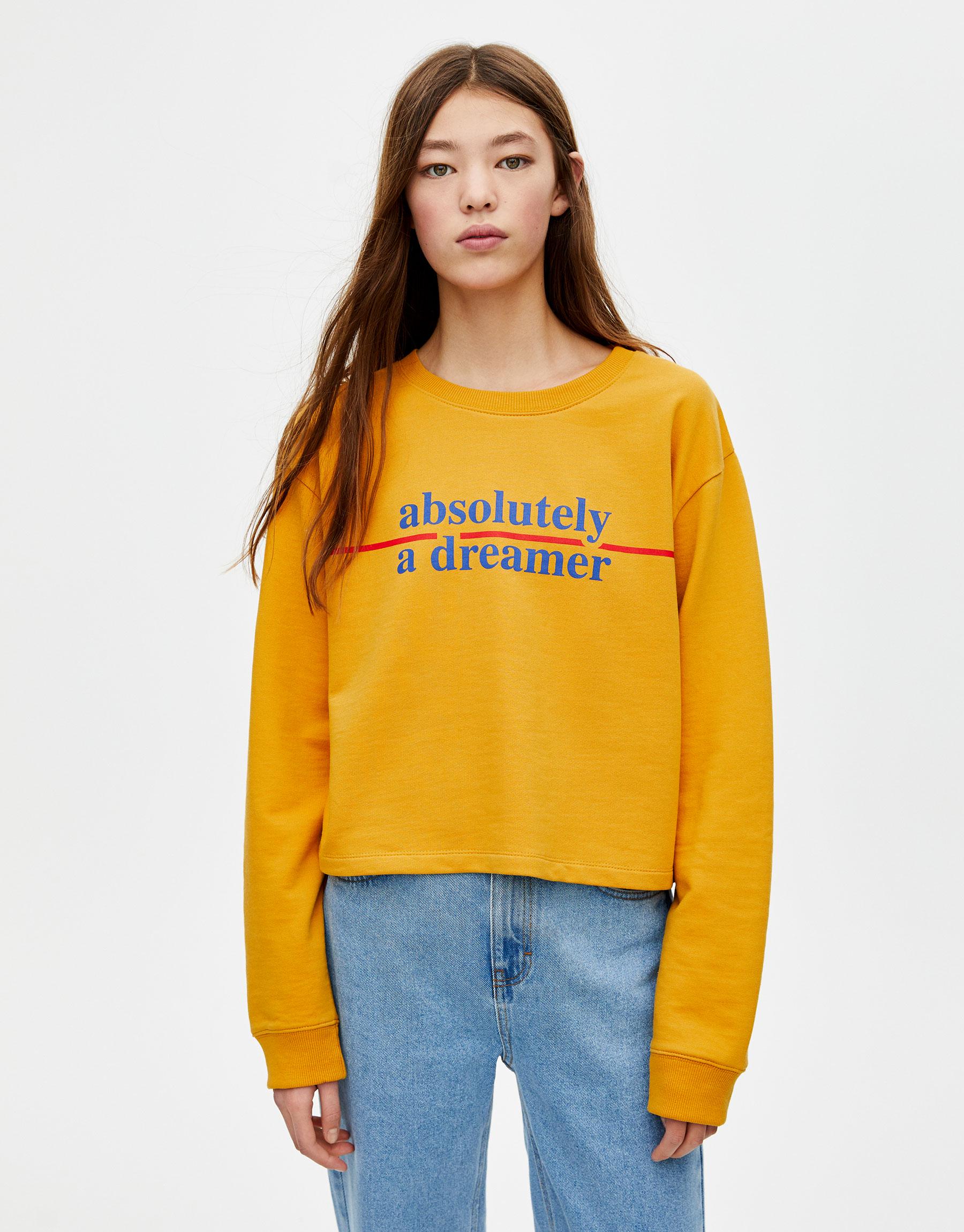 Свитшот женский Pull&Bear XS Желтый (5590216305b26)