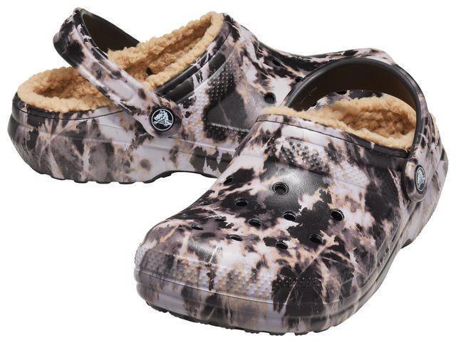 Сабо жіночі утеплені Crocs Classic Lined Bleach Dye Clog Black Чорний (27733)