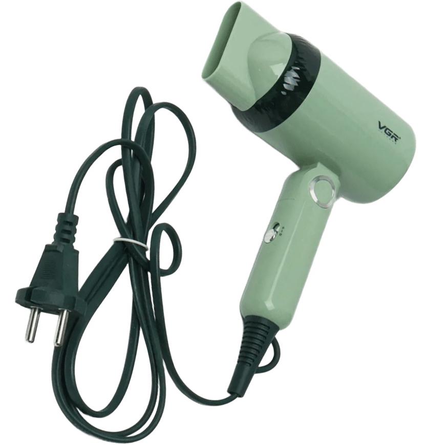 Фен для подорожей VGR V-421 компактний із концентратором 1200 Вт Зелений (2390000048)