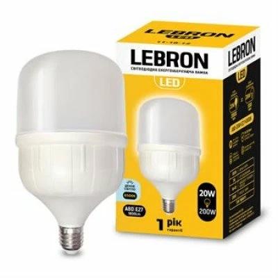 LED-лампа Lebron L-A80 2500 mAh 12W Е27 6500K 1140 Lm (28689373)