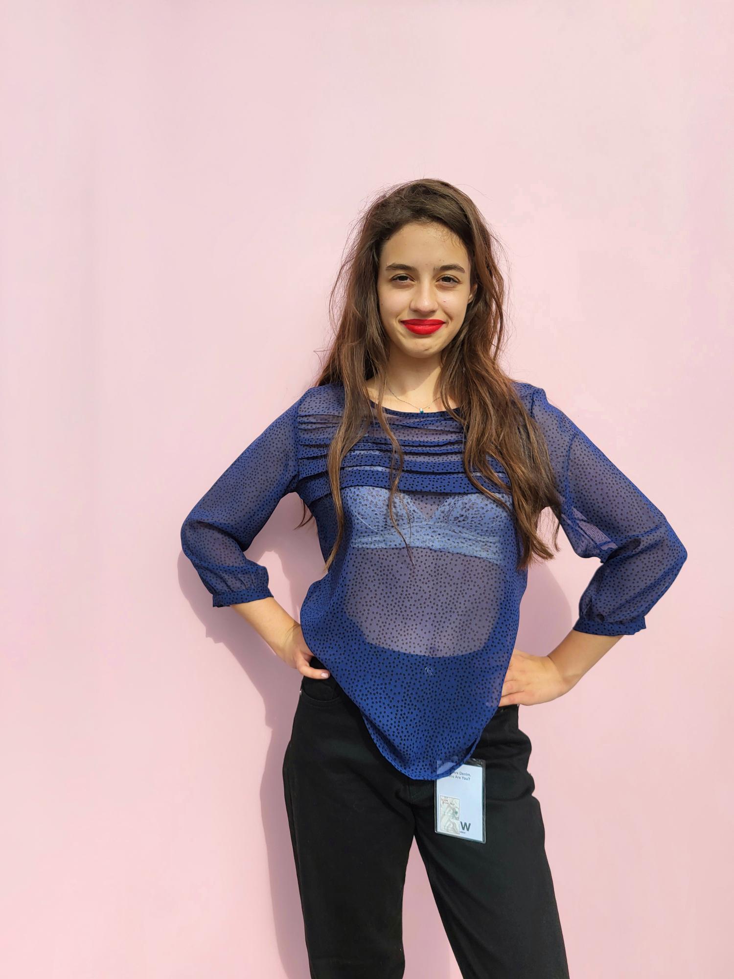 Блузка жіноча Shein 12239 L Синій/Чорний - фото 2 Блузка жіноча Shein 12239 L Синій/Чорний - фото 2