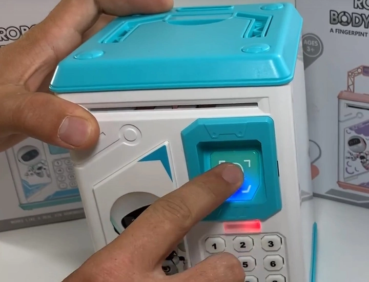 Сейф копилка Robot Bodyguard с кодовым замком интерактивный Синий (AA8) - фото 2