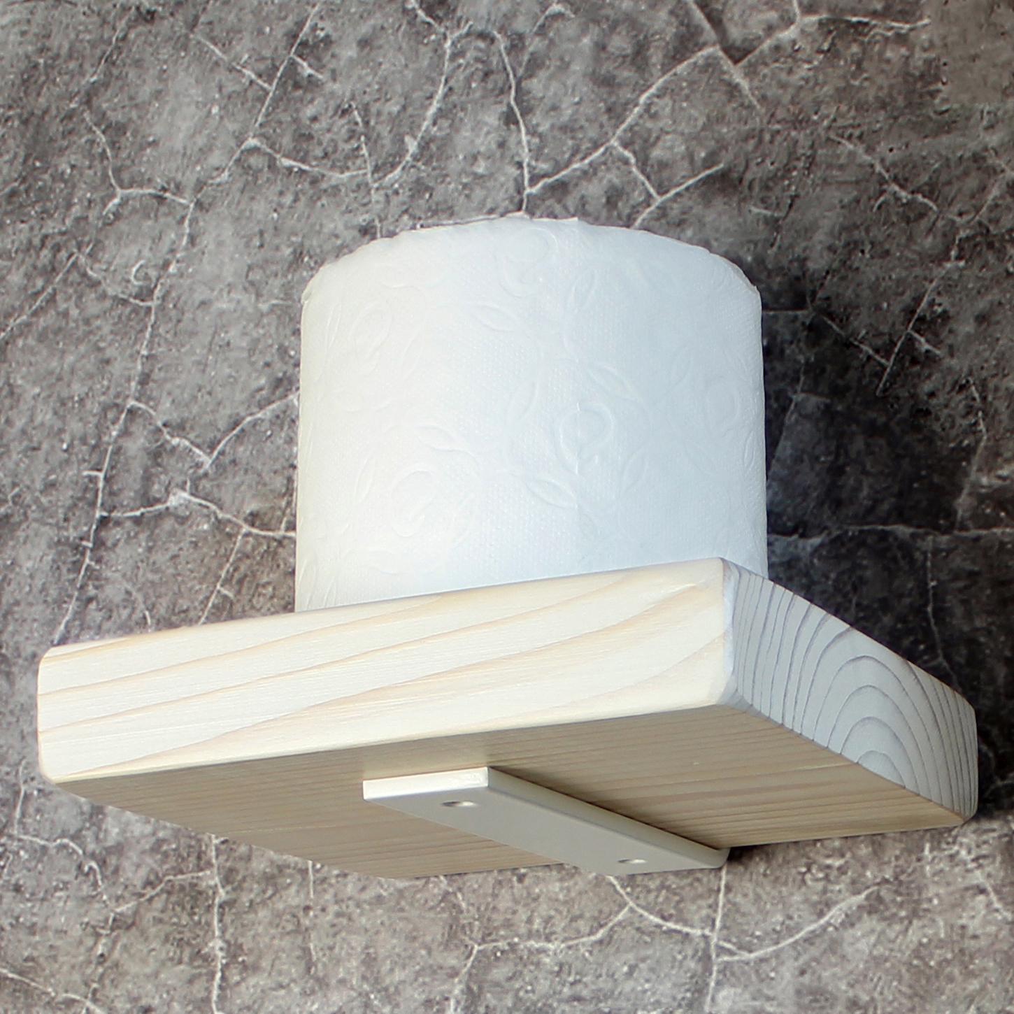 Тримач полиця для туалетного паперу Лофт 155 мм Білий