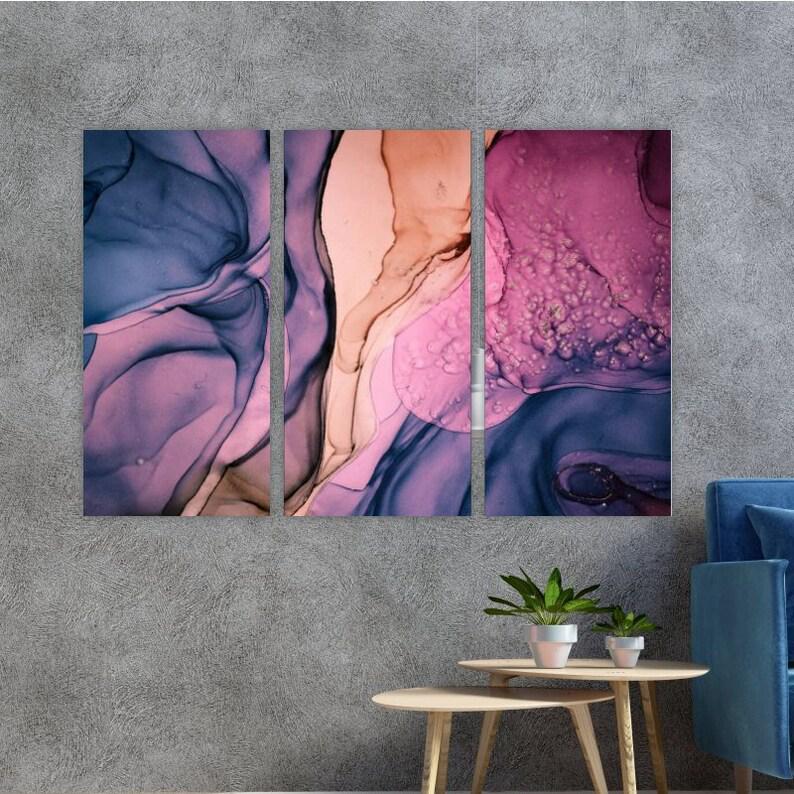 Модульна картина на холсті з трьох частин Розкішний дорогий мармур KIL Art 128x81 см (M3_L_401)