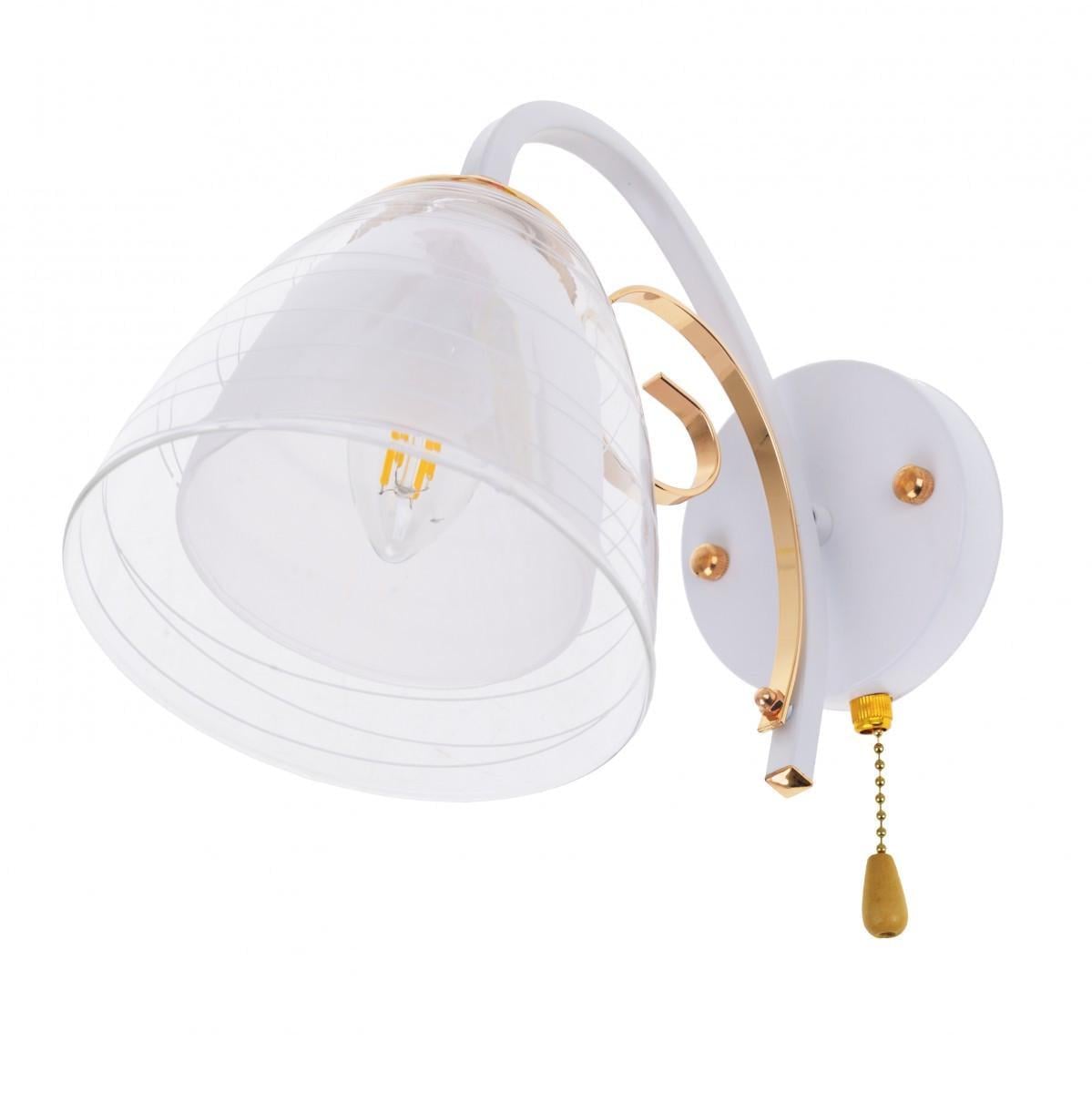 Бра настенное накладное в спальню прованс Brille LK-663W/1 E27 WH+FG 29-129