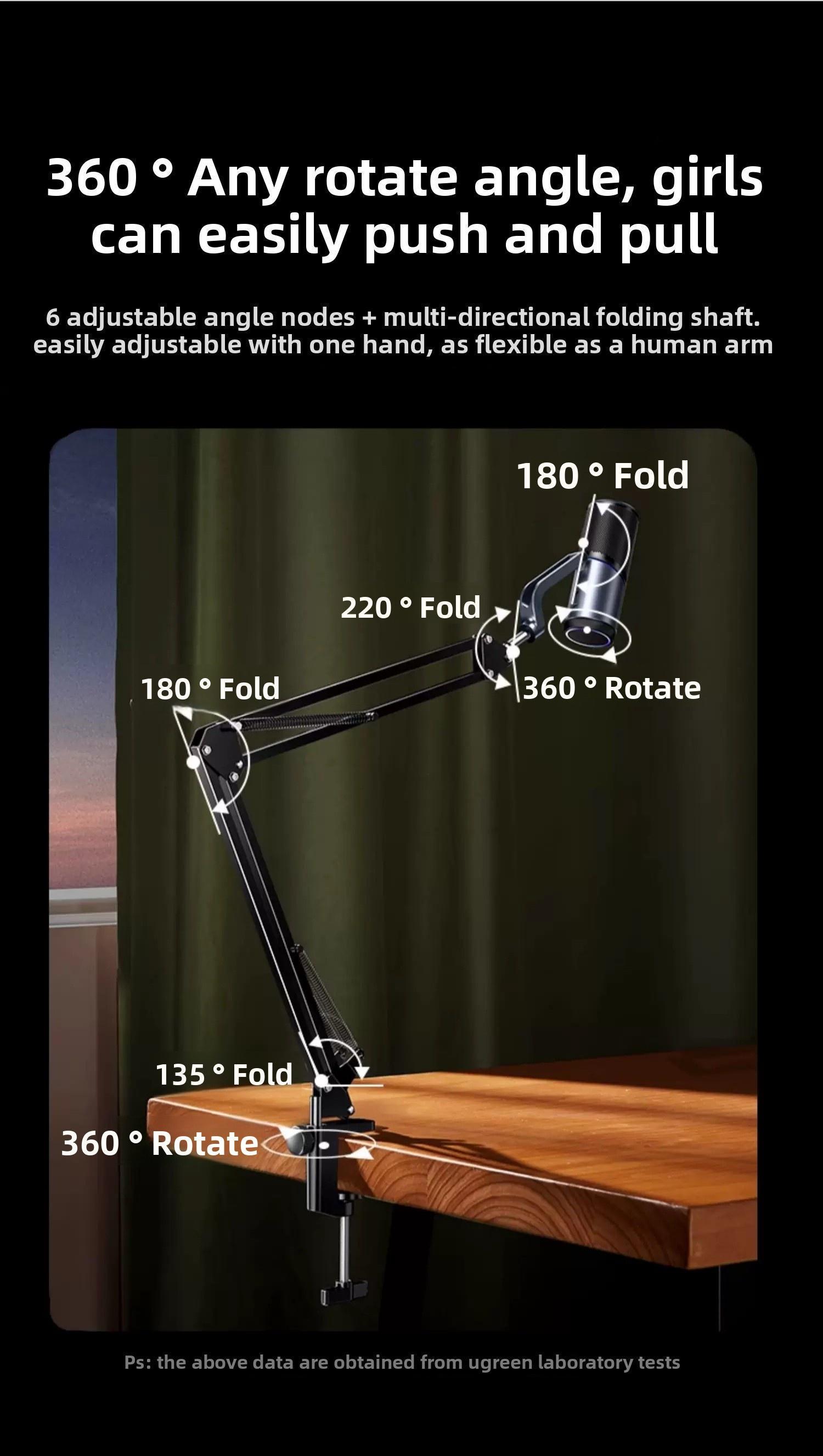 Мікрофон настільний Ugreen 96кГц/24біт 3.5 мм (55729) - фото 4 Мікрофон настільний Ugreen 96кГц/24біт 3.5 мм (55729) - фото 4