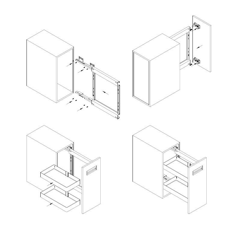 Карго Muller IRIS 2 полки с доводчиком 200 мм Графитовый (4409) - фото 7