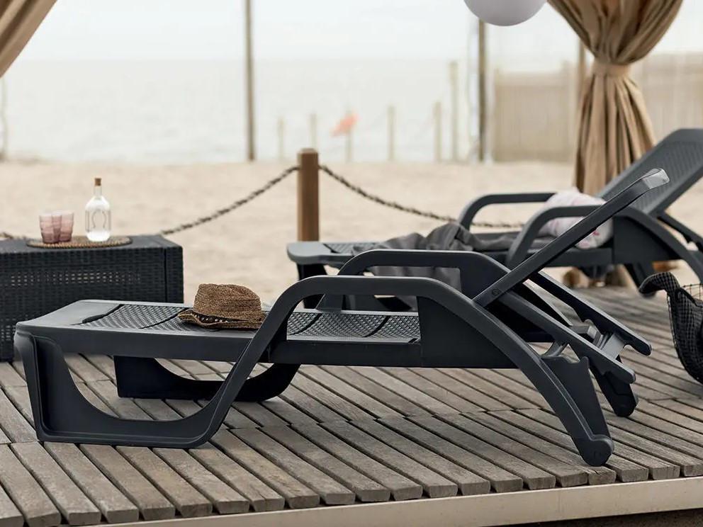 Шезлонг-лежак Bica Nilo посилений із підлокітниками 190х71х46 см Графіт (CNT00012555) - фото 4