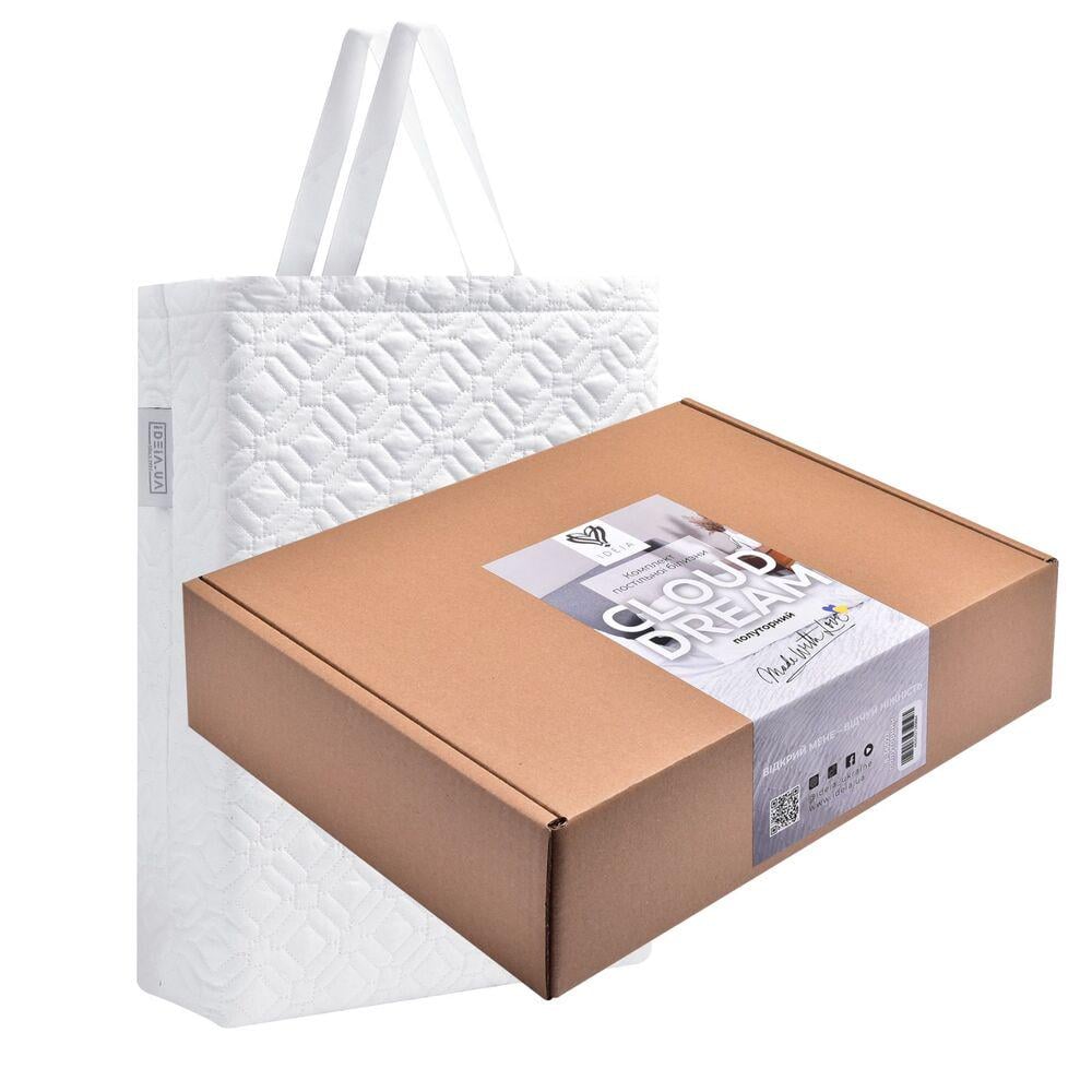 Комплект постельного белья евро IDEIA Cloud Dream жатка подарочная упаковка Белый (26357) - фото 2 Комплект постельного белья евро IDEIA Cloud Dream жатка подарочная упаковка Белый (26357) - фото 2