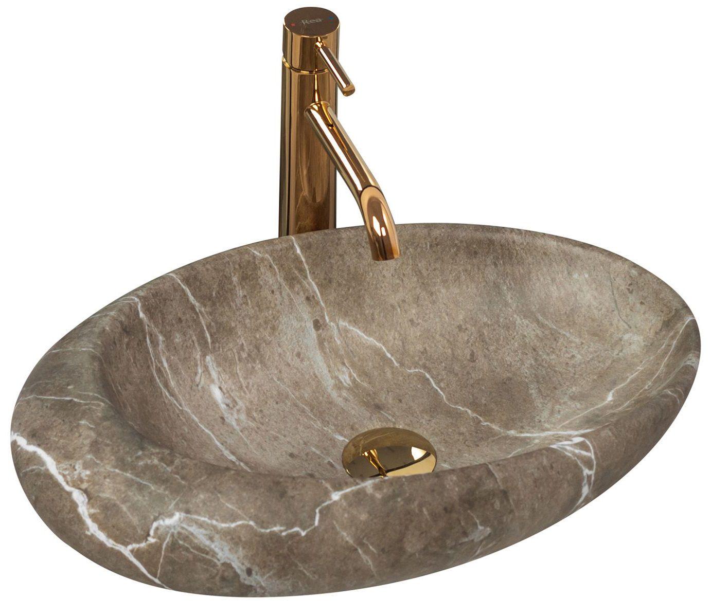 Умывальник накладной REA U6650 ROXY B STONE NATURE reac-00000000220 490x310x135 мм Серый (164784)