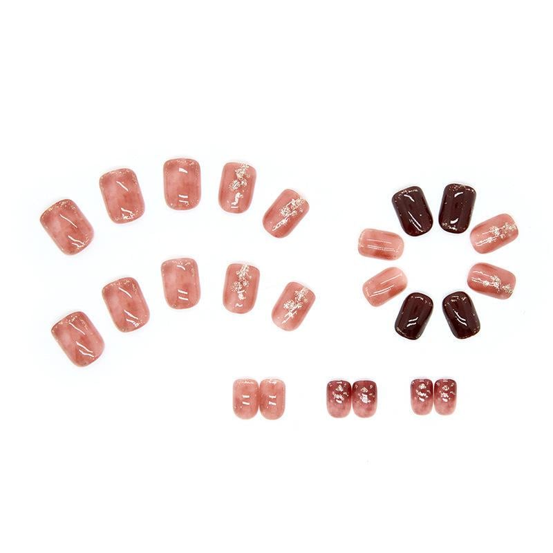 Накладні нігті з клеєм Bananahall R681 24 шт. Бордовий (A9971) - фото 2