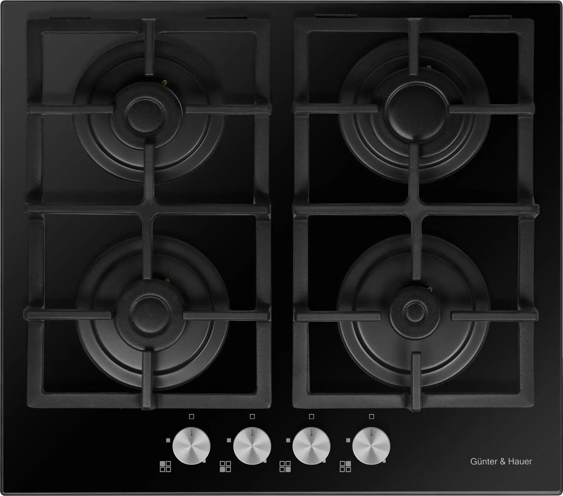 Газовая поверхность из закаленного стекла Gunter&Hauer GL 64 B надежная - фото 3 Газовая поверхность из закаленного стекла Gunter&Hauer GL 64 B надежная - фото 3