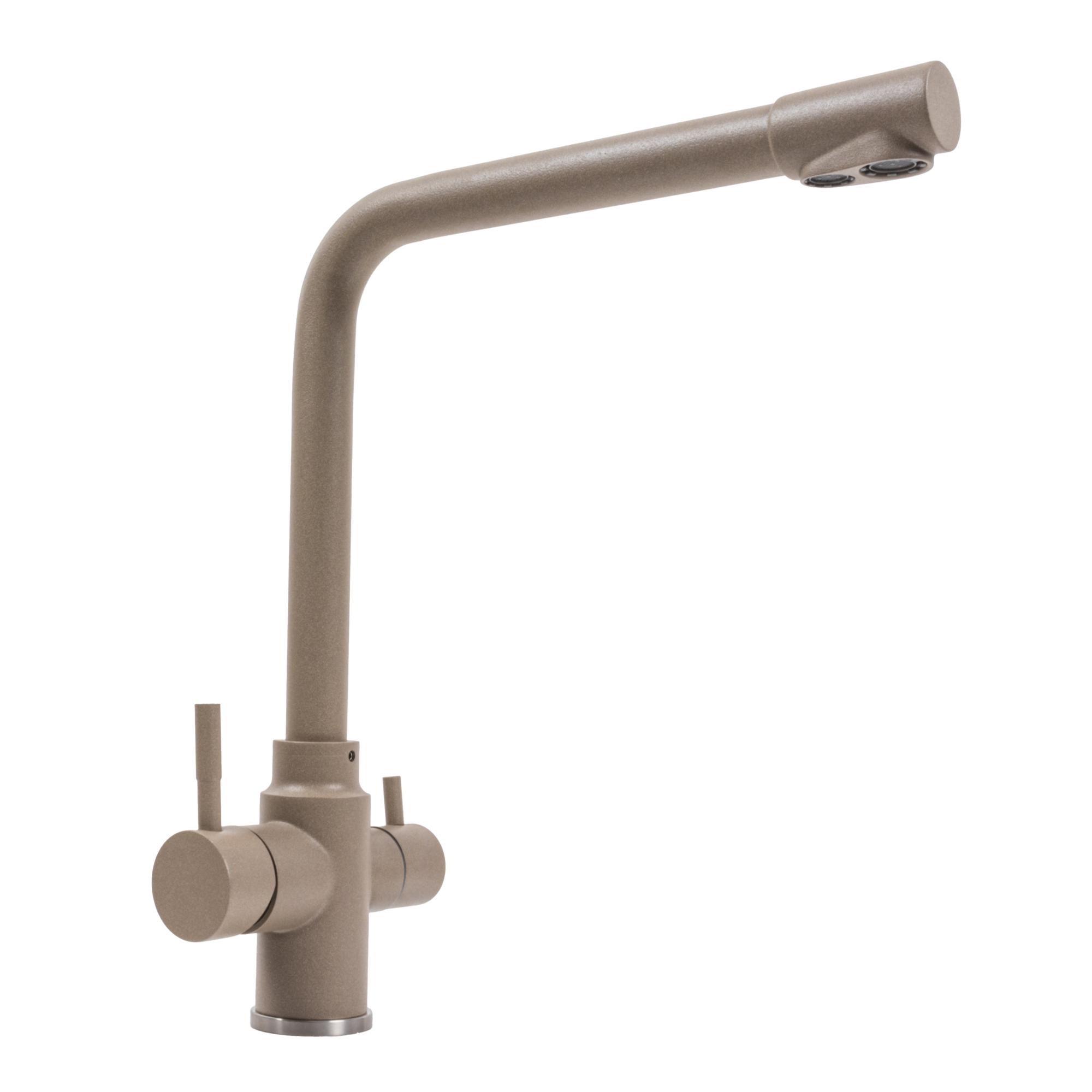 Смеситель для кухни Platinum KT 8201 (8626) PLS-A40936 на две воды Бежевый (210411)