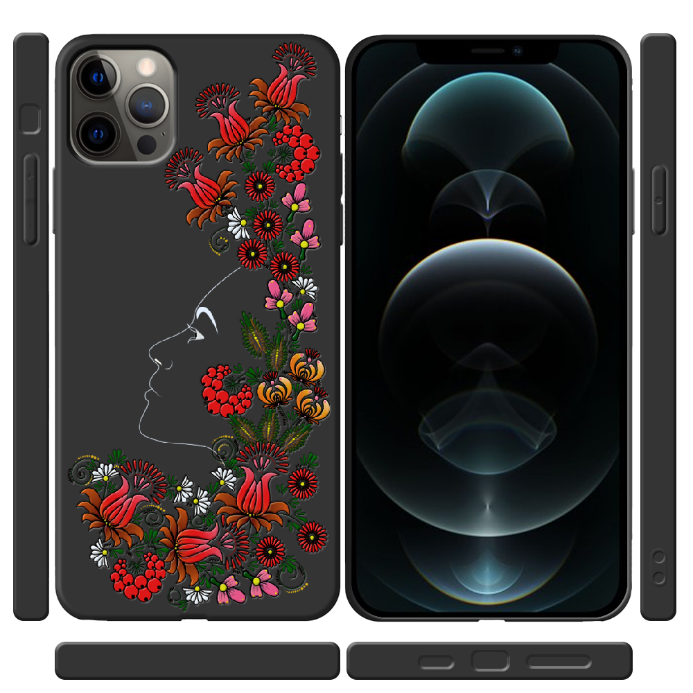 Чехол Boxface iPhone 12 Pro 3D Ukrainian Muse Черный силикон (41086-bk64-41089) - фото 2