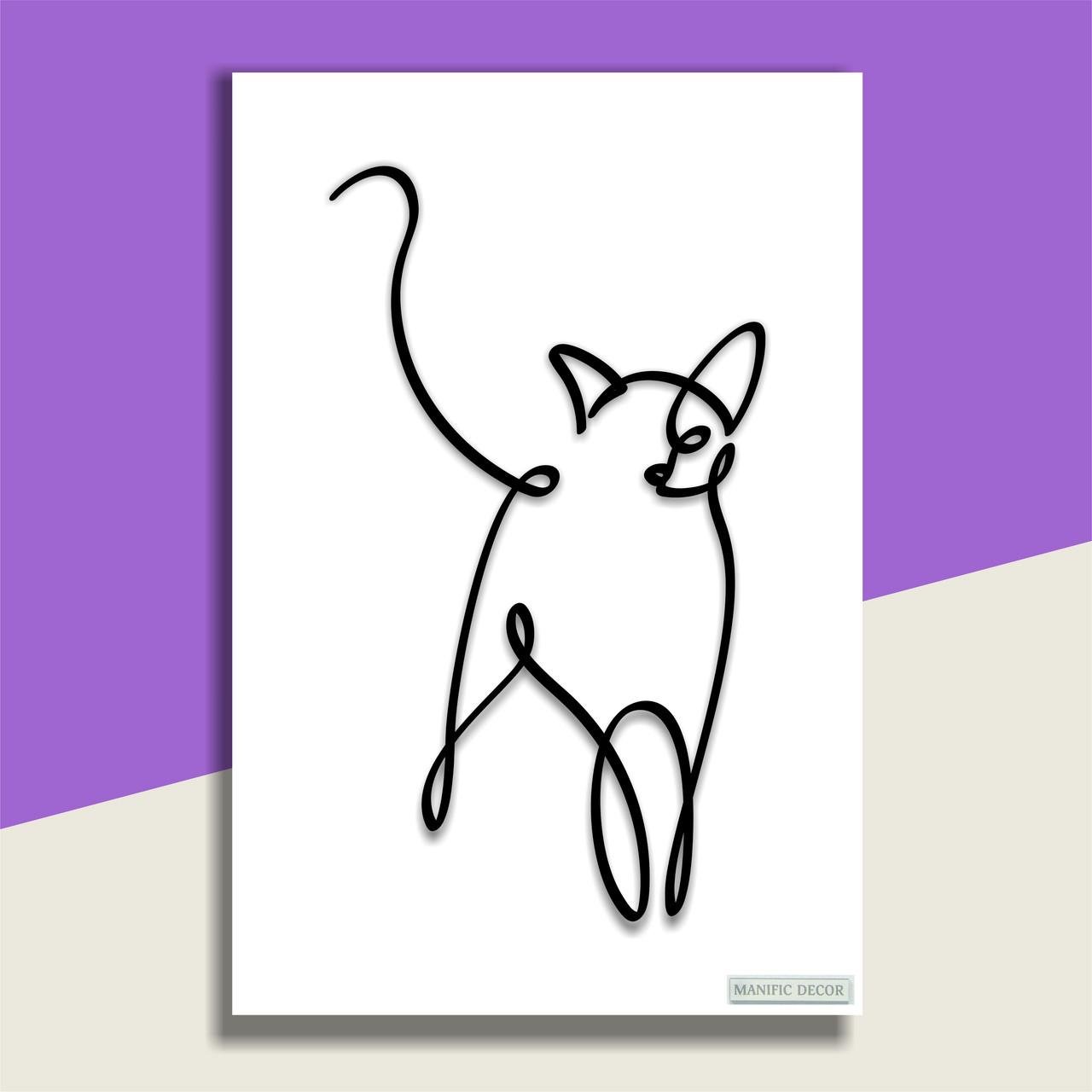 Картина інтер'єрна абстрактна Manific Decor Wall Art Kitten Кошеня 40х60 см Чорний (1.012.4060)