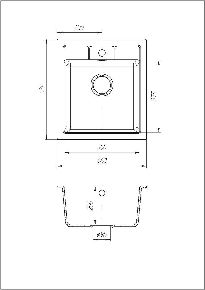 Мойка кухонная гранитная Romzha Adiere Антрацитовий (RO43447) - фото 6