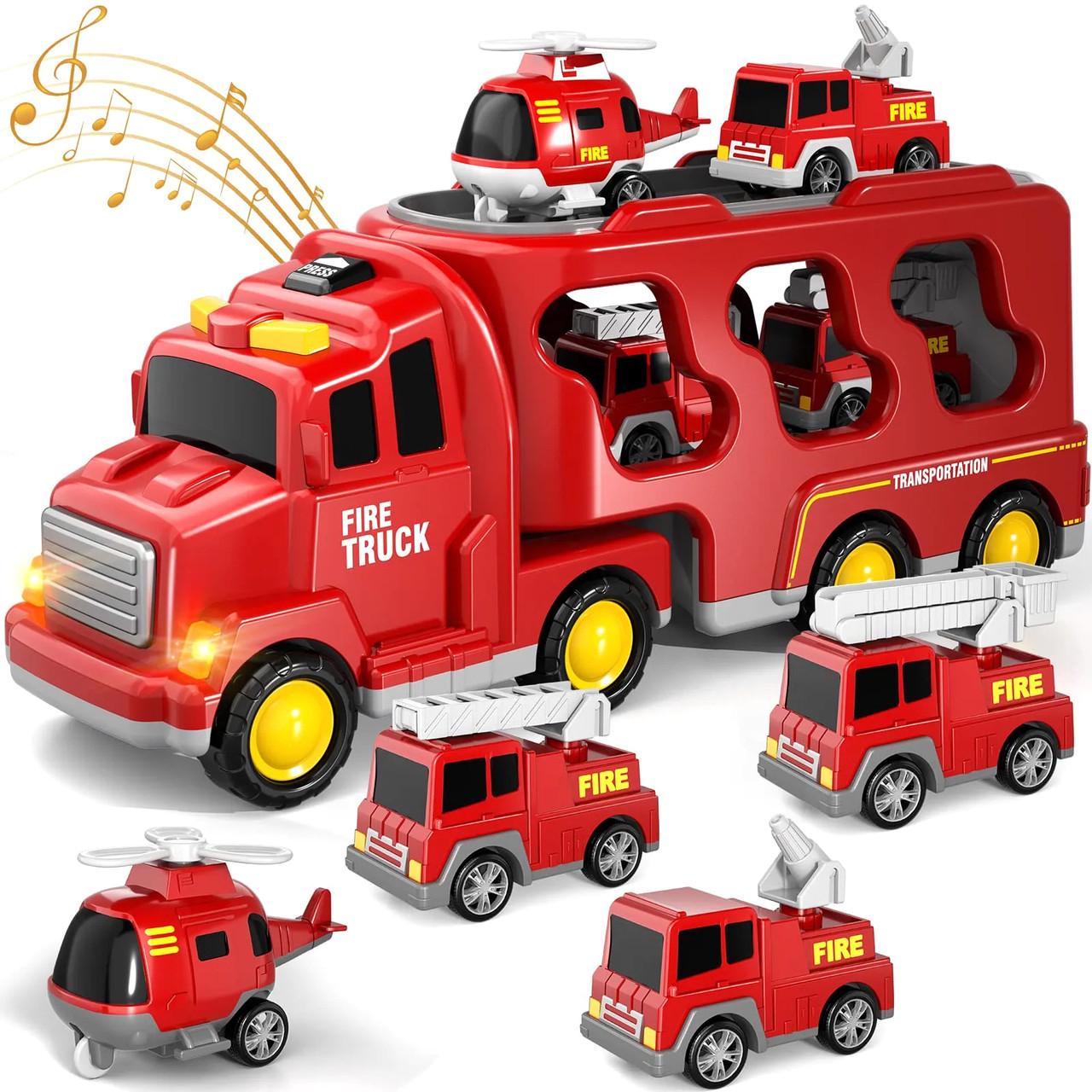 Игрушка пожарная машина 5в1 TEMI K600-30 набор машинок Красный (2433501338)