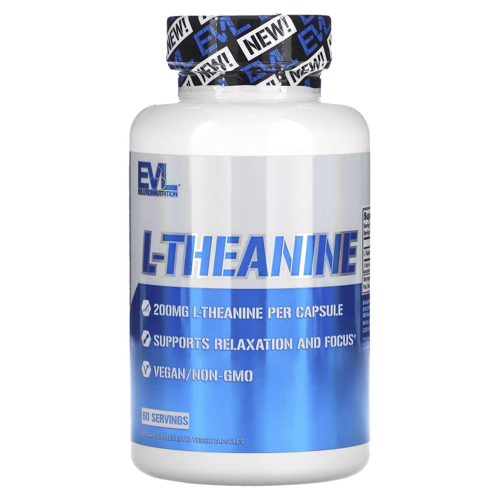 Теанін L Evlution Nutrition L-Theanine 200 mg 60 капс.