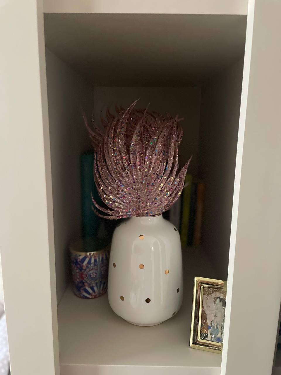 Ваза керамическая Белый/Золотой (AWN-00439) - фото 2 Ваза керамическая Белый/Золотой (AWN-00439) - фото 2