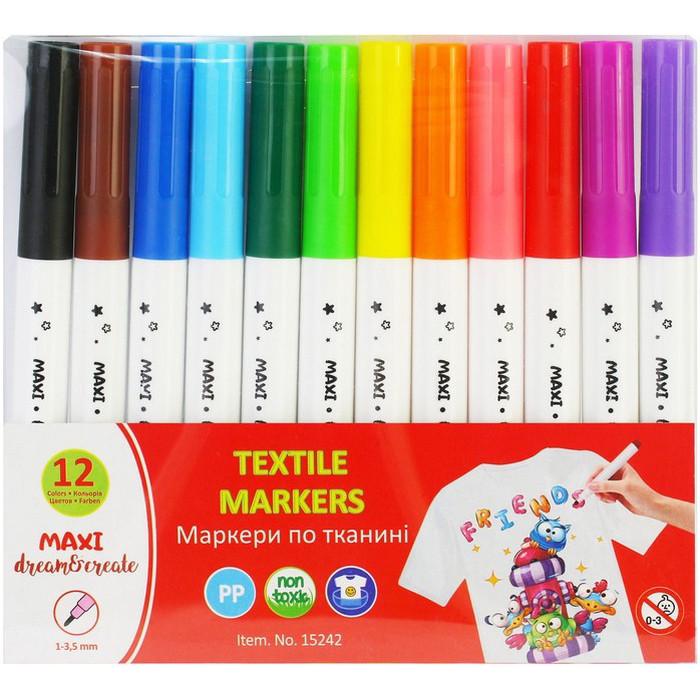 Набір маркерів по тканині Maxi MX15242 12 кольорів (2670959778)