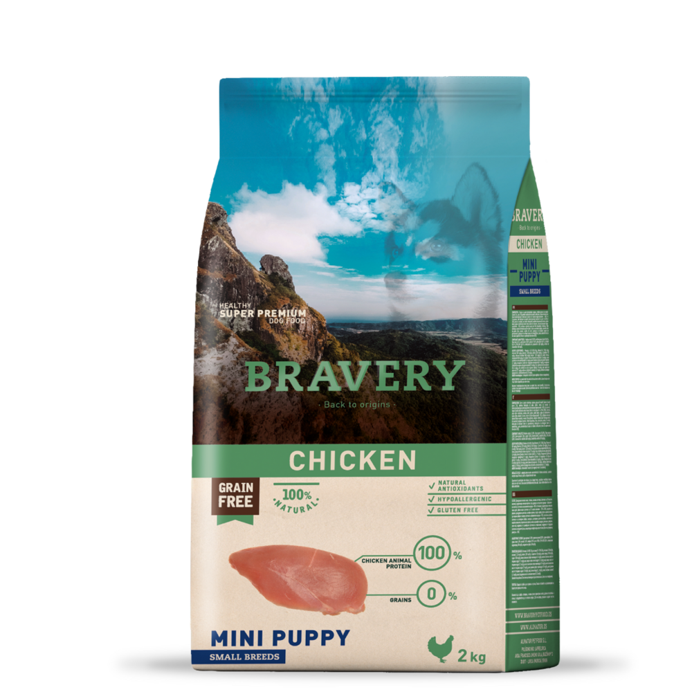 Корм сухой для щенков Bravery Chicken Mini Puppy 2 кг