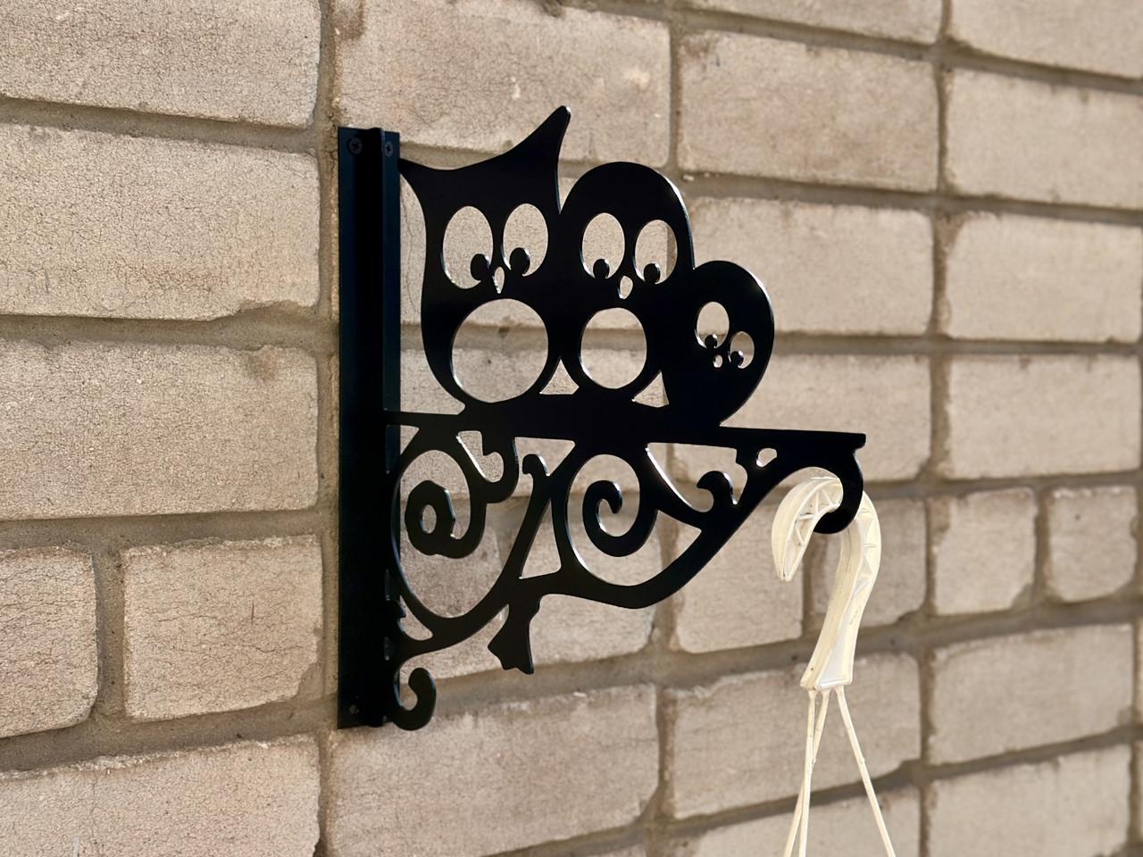 Кронштейн Совушки для кашпо с цветами метал Черный (М020) - фото 4 Кронштейн Совушки для кашпо с цветами метал Черный (М020) - фото 4