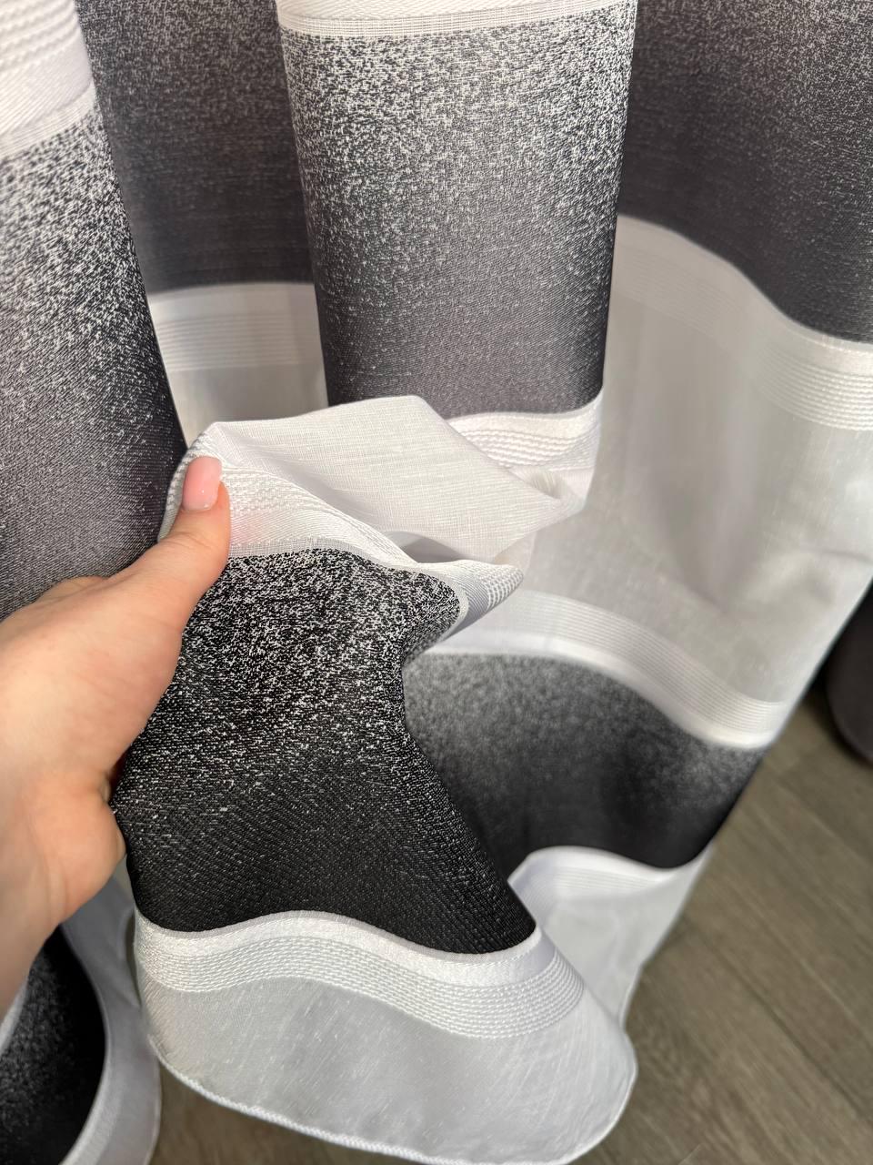 Тюль с горизонтальными полосами 500х300 см - фото 4 Тюль с горизонтальными полосами 500х300 см - фото 4