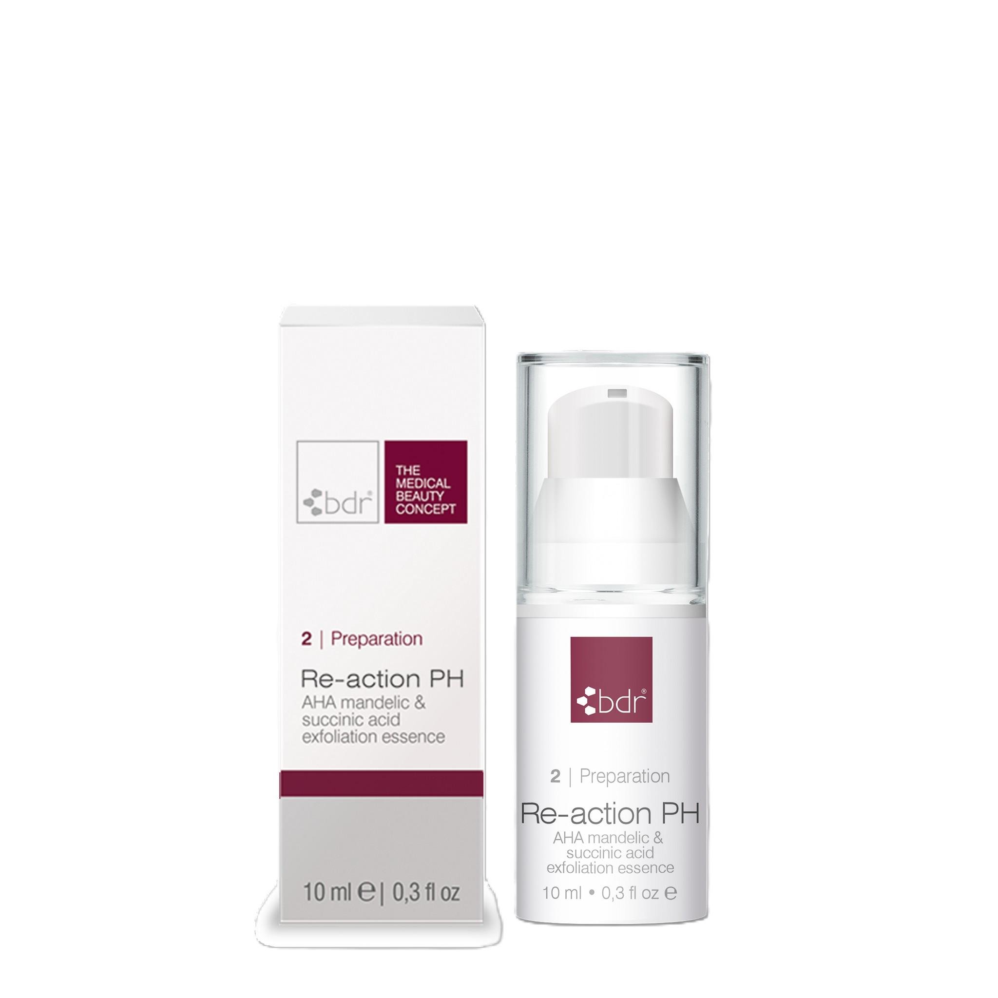 Пилинг для лица AHA миндальной и янтарной кислотами BDR Re-action PH 10 мл (114210.T)