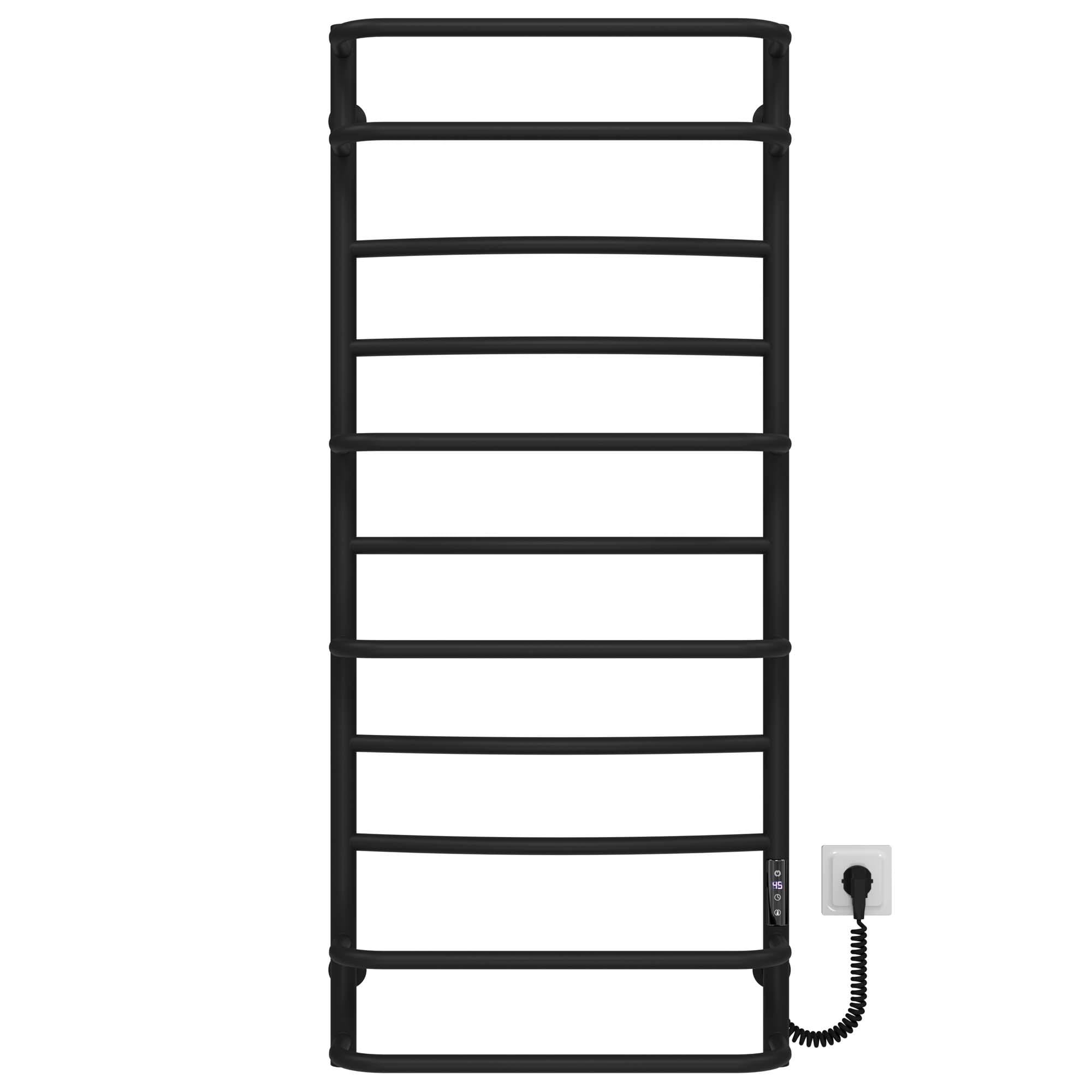 Полотенцесушитель электрический Deffi Аквамикс П11 JD03 правое подключение нержавеющая сталь 500x1200 мм Черный (C.AM.120.50.11.EBR1)