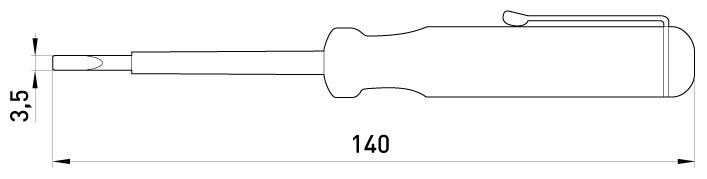 Викрутка-індикатор E.NEXT e.tool.test02 3,5x140 мм прямий SL 100-500V AC (t001102) - фото 3 Викрутка-індикатор E.NEXT e.tool.test02 3,5x140 мм прямий SL 100-500V AC (t001102) - фото 3