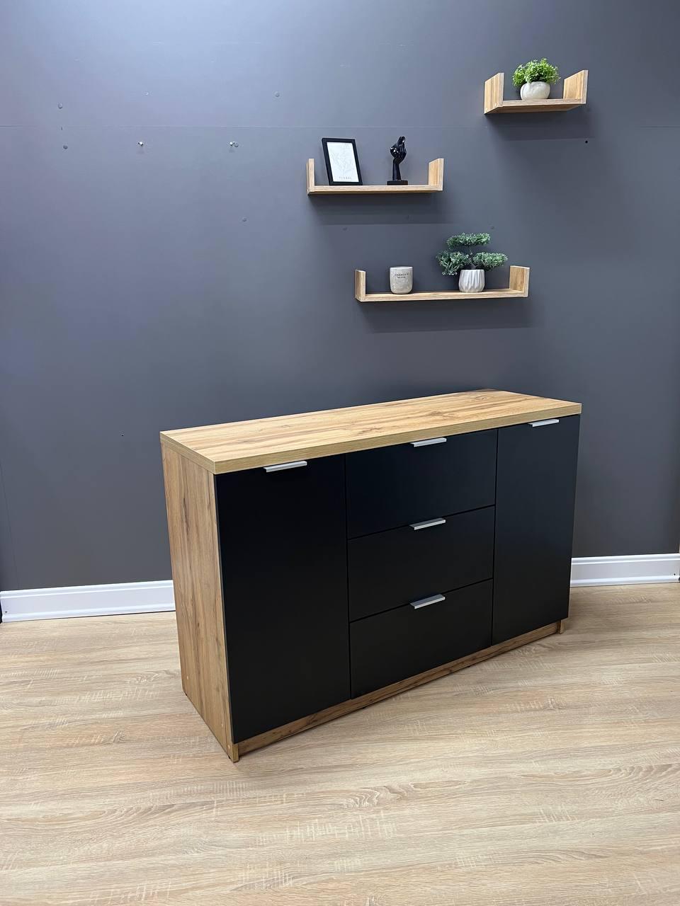 Комод Комфорт 3+2 1300х850х450 мм Дуб Аппалачі/Чорний - фото 6 Комод Комфорт 3+2 1300х850х450 мм Дуб Аппалачі/Чорний - фото 6