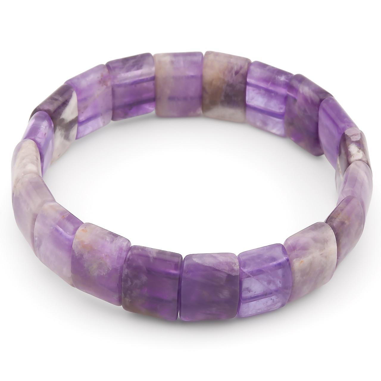 Браслет прямоугольное звено Аметист 15х10х6 мм 20 см 1 шт. (НК1504б15)